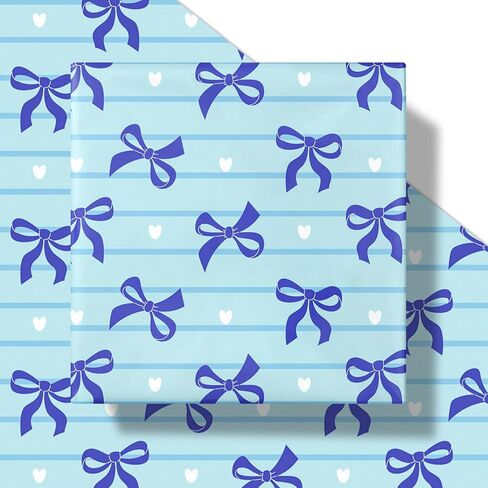LeZakaa Pink Bow Wrapping Paper Roll - Pink Ribbon Bow Design Perfect for Valentine's Day, Girls Birthday, Bachelorette Party, Baby Shower - Mini Roll - 17 Inch x 16.5 Feet (23.2 sq.ft.) in Saudi Arabia