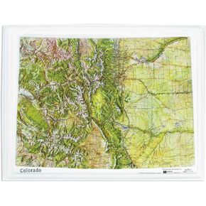 Hubbard Scientific 3D Colorado Map | A True Raised Relief Map - You Can Feel the Terrain | Vacuum-formed Molded | 22″ x 17.5″ | Detailed Topography