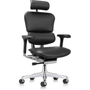 Ergohuman Ergonomic Executive Leather Chair, Black