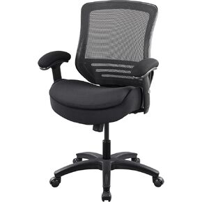 Office Chair Ergonomic Desk Chair Mesh Computer Chair,with Double Seat Cushion,Height Adjusting Arm Waist Support Function-Black