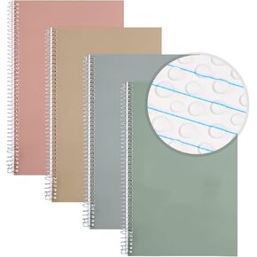 Geyoga 4 Pcs Stone Paper Waterproof Sheet Spiral Notebook, Durable Stone Paper College Ruled Notebook, 60 Sheets, Waterproof Notepad School Office Supplies, 4 Colors(Dark Color, 5.5 x 8.5 Inch)