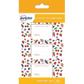 AVERY Pack of 21 Red Fruit Jam Labels 95 x 40 mm