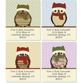 Owl Personalized Return Address Labels – Set of 144, Large, Self-Adhesive, Flat-Sheet Labels, by Colorful Images