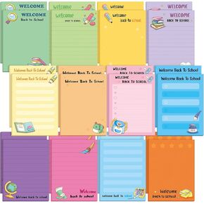 Lincia 36 Pack Welcome Back to School Notepads Bulk Cute Notebook Back to School Gifts for Students Lined Writing Memo Pads Back to School Party Favors for School Teachers Students Gift(School)