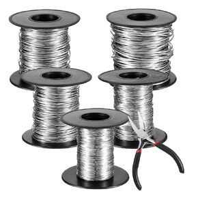 5 Rolls Silver Wire for Jewelry Making 5 Size Jewelry Making Wire 18 Gauge 20 Gauge 22 Gauge 24 Gauge 26 Gauge Stainless Steel Jewelrys Wires with Pliers Jewelrys Beading Craft Wires Bendable