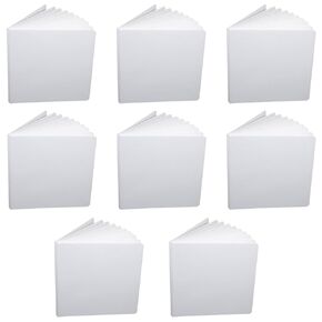 MAQUITA 8 Pcs 6.5x6.5 inch White Blank Hardcover Books for All to Write Stories, Unlined Scrapbook and Journal (10 Sheets/20 Pages Each)