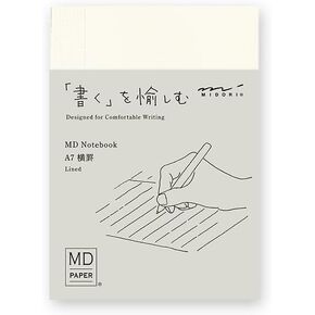 DESIGNPHIL Midori 15345006 Notebook, MD Notebook, A7, Horizontal Ruled