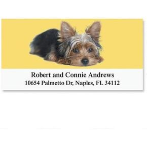 Yorkie Personalized Return Address Labels- Set of 144, Large Self-Adhesive, Flat-Sheet Labels, By Colorful Images
