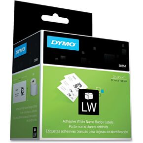 DYMO 30857 Self-Adhesive Name Badge Labels, 2-1/4 x 4, White, 250/Box
