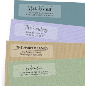 Clear Return Address Labels - Transparent Address Labels on Sheets - 60+ Designs - 2.5" x 0.75"