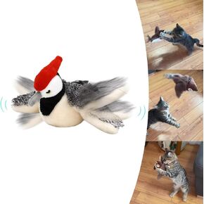 لعبة Pawziooa Cat ، لعبة Pawterra Flapping Bird Cat ، وأجنحة القطط التفاعلية لطيور الطائر ، ومحاكاة العصفور الكهربائية التي تصطدم بطيور القطط للقطط والكلاب الداخلية (عصفور*1)