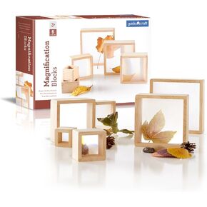 Guidecraft Magnification Blocks: STEM Building Educational Toy Set for Kids, Indoor Outdoor Block Play Accessory Set for Preschool and Toddler