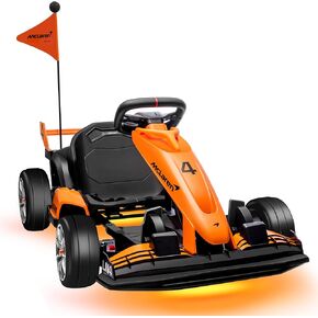 ENYOPRO 24V Licensed McLaren F1 Kids Electric Go Kart, Battery Powered Drift Kart w/Adjustable Seat, Ride On Toy for Big Kids Ages 6+, 7.5MPH Racing Go Cart w/Dual 200W Motor, LED Lights & Safety Belt