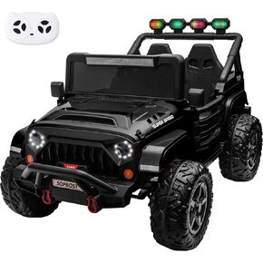 sopbost Kids 24V Ride On Toys for Boys Girls 2 Seater 4x4 Electric Vehicles Battery Powered 4 Wheels Side by Side Truck Car with Remote Control, 4x75W Motors, EVA Rubber Tires, Red