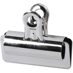 Universal Bulldog Clips, Large, Nickel, 12/Pack