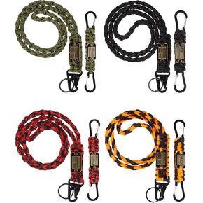 8 Pcs Heavy Duty Braided Paracord Lanyard Keychain with USA Flag Parachute Rope Necklace Keychains Braided Keychain Lanyard for Keys, Whistle, Wallets, Camera, Traveling, Outdoor Activities