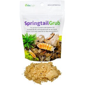 The Bio Dude Springtail Grub 4 Ounce Springtail Diet for bioactive terrariums. Arthropod (Springtail) Food. Great for culturing, Feeding and More.