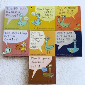 7 Book Set of Mo Willems Pigeon Books, Includes Don’t Let The Pigeon Drive The Bus Book, The Pigeon Has to Go to School & More – Mo Willems Books for Kids Collection