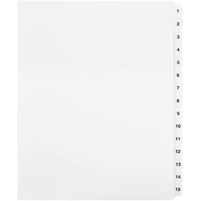 Exhibitindexes® 1-15 Side Tab Dividers