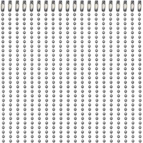 TOAOB 30pcs Stainless Steel Ball Bead Chain 2.4 mm Beaded Chain with Matching Connector Clasps for Jewelry Making Necklace Keychain Dog Tag