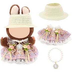 17cm Dolls Clothes Set, 3 Piece Dress Set for Dolls, 6.7 Inches Cute Doll Outfits Suitable for Stand and Have a seat Doll, for Daily Play, Party Decoration for Doll Collectors(NO Doll)