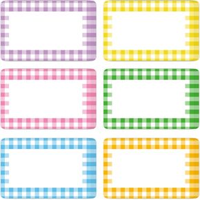 Whaline 240Pcs Christmas Name Tag Stickers Buffalo Plaid Gift Labels 3 Colors Xmas Paper Gift Tag Sticker Self-Adhesive for Winter Holiday Birthday Wrap Decor, 2 x 3 in