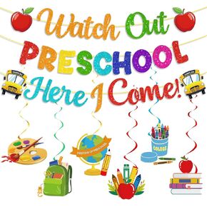 First Day Of Preschool Banner - Welcome To Preschool Banner First Day Of Preschool Decorations