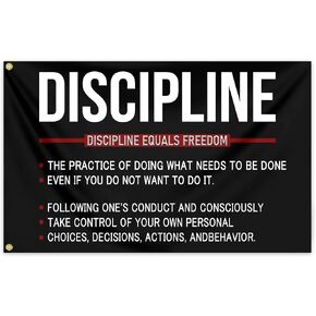 Motivational Flag 3x5 Ft Don'T Wish For It Work For It Inspirational Gym Flag Discipline for Home Gym Wall Fitness Decor And College Dorm Room Office Banner Decor