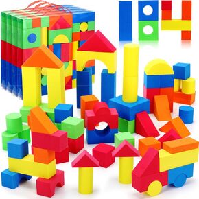 Libima 184 Pieces Foam Building Blocks for Toddlers EVA Foam Blocks for Toddlers 1-3 Years Old Toddler Blocks Soft Blocks for Old Preschool Educational Toys for Kids, Boys and Girls