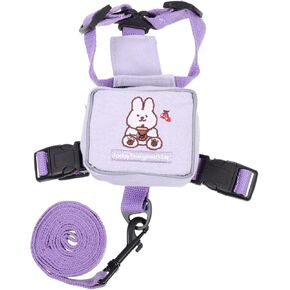 POPETPOP Pet Backpack Harness for Cats and Small Dogs Outdoor Leash Adorable Bunny Design for Hiking Training and Travel Purple s