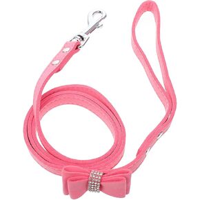 Yardwe Rhinestone Bow Pet Leash Adjustable Cat Dog Traction Rope Lightweight Pet Hauling Rope for Outdoor Use for Walking Training