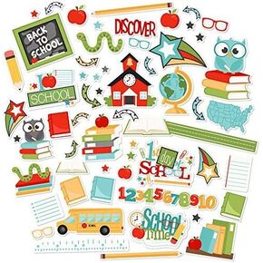 Paper Die Cuts - Back to School - Over 60 Cardstock Scrapbook Die Cuts - by Miss Kate Cuttables