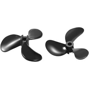 uxcell RC Boat CW Propeller 4mm Shaft 3 Vanes 48mm 1.4 P Fan Shape Pastic Black Rotating Propeller Props for RC Boat 2pcs