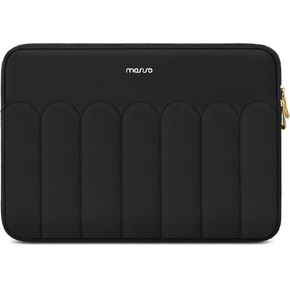 MOSISO 13-14 inch Laptop Case, 13.3 inch Puffy Laptop Sleeve Compatible with MacBook Air 13 13.6 M4 M3 M2 M1/Pro 13/Pro 14, HP Dell ASUS Lenovo, Vertical Arch Shape Quilted Carrying Case Bag, Black