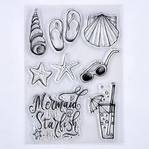Mermaid Starfish Wishes Clear Stamps for Card Making Decoration and DIY Scrapbooking 3042813