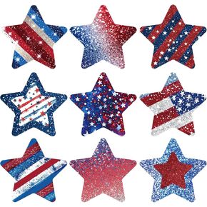 ملصقات وطنية ملصقات Glitter Star Kids الرابع من يوليو / تموز تفضل الاستقلال يوم الفصول الدراسية ديكورات أبيض أبيض 500 ٪