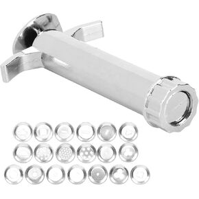 1 Set Silver Clay Extruder, Multifunction Mud Extruder Sculpture Tool Modeling with 19Pcs Tip Molds for Clay Craft Mixers Presses