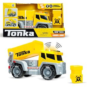 Tonka, Crank and Haul Dump Truck- Made with Sturdy Plastic, Lights and Sounds Powered Toy Construction Truck, Ages 3+ Boys and Girls, Kids, Toddlers, Christmas Birthday Gifts