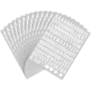 2320 قطعة 15 ورقة ملصقات رسائل صغيرة اللون الأسود ، ملصقات رسائل الفينيل لنافذة صندوق البريد ، زجاجات المياه ، DIY ، الباب ، علامة (0.5 بوصة) in Kuwait