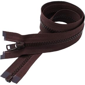 YKK® 8" Vislon Zipper ~ YKK #5 Molded Plastic ~ Separating - 917 Dark Chocolate Brown (1 Zipper/Pack)