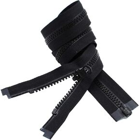 YKK - Vislon Ski & Sport Jacket Zipper Reversible Slide YKK #5 Molded Plastic Separating End - Color Black (25 Inches)