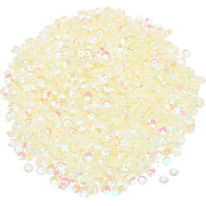 MECCANIXITY Loose Sequins 4MM Glitter Sequins 3000Pcs Cup Sequins Embroidery Sequins for Jewelry Making Crafts Sewing,White
