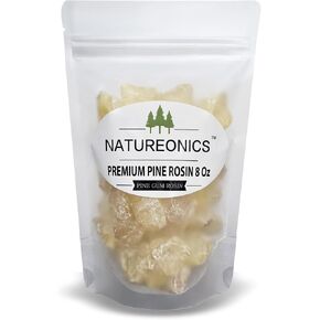 Pine Gum Rosin 8 Oz, Pine Resin, Pine Resin for Beeswax Wraps, Pine Sap, Crush to Powder, Rosin for Beeswax Wraps, Rock Rosin, Rosin for Dancers, Base Ball, Gym, Rodeo and DIY Projects.