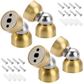 Sumnacon Powerful Magnetic Doorstop - 4 Pcs Stainless Steel Mini Door Stopper, Heavy Duty Magnetism Door Holder for Bedroom Bathroom Kitchen Home Office,Gold