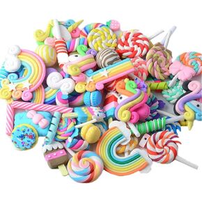 30 Pieces Slime Charms Set Fake Candy Charms DIY Scrapbooking Craft Simulate Candy Resin Set for Craft Making Decorating Mobile Phone Case Photo Frame (Mixed Loading)
