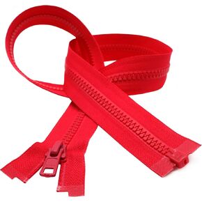 YKK® 30" Vislon Jacket Zipper, 5 Molded Plastic Separating Bottom - Medium Weight by Each (Select Color) (Atom Red - 820)