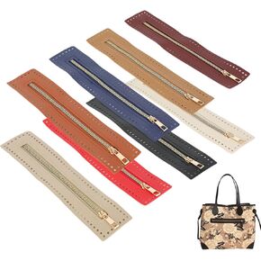 8 Colors PU Leather Zipper 10.6inch Zippers for Bags and Purses Leather Zipper Pull Frame Handmade Bag Zippers Rectangle Handbag Zip for DIY Purse Sewing Handicraft Accessories