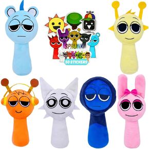 Sprunki Plush Toys Set – Phase 1 Soft Stuffed Characters, Adorable Collectible Plush Dolls, Great for Sprunki Fans & Kids (6 pcs)