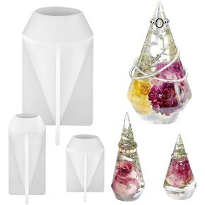 RESINWORLD Set of 5.5'', 4'', 2.8'' Cone Mold for Resin, Large Bracelet Holder/Ring Holder Mold