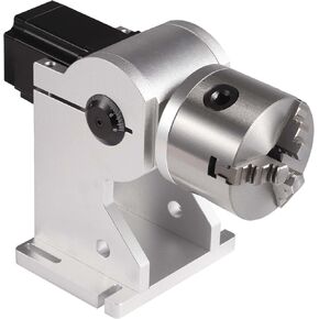 Monport 80mm Rotary Axis Attachment for Fiber Laser Engravers,3 Jaws Rotary Chuck Ring Jewelry Marking Tool Rotary Tool with a Scale Dial for Y Axis 360 Round Metal Marking